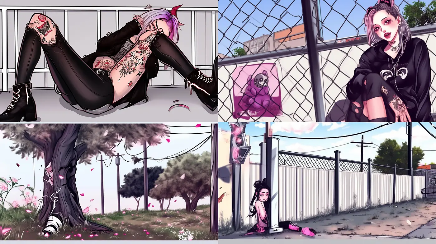 Ethereal Twilight: A Consistent Dreamlike Embrace in Pink and Black Tones - Midjourney sref style