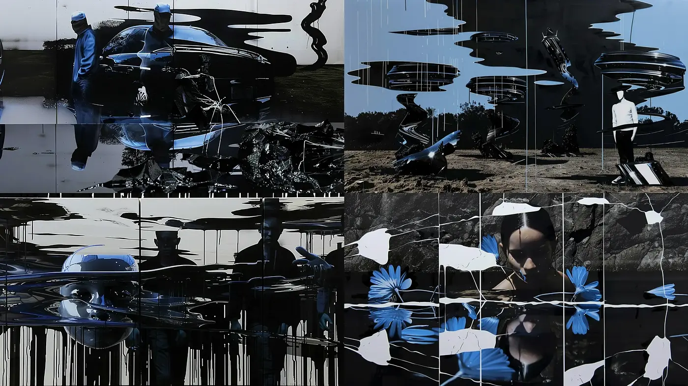 Fragmented Reality: An Abstract Exploration of Digital Deconstruction - Midjourney sref style
