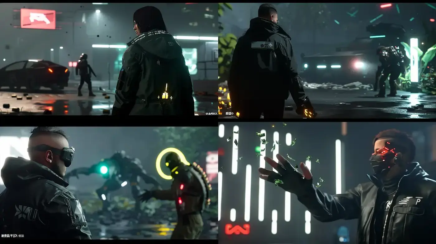 Futuristic cyberpunk aesthetic with a focus on neon accents and atmospheric depth - Midjourney sref style