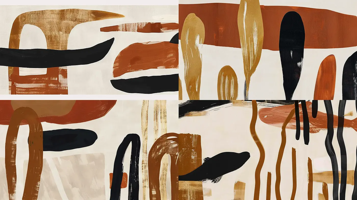 Abstract Organic Forms with Earthy and Monochromatic Harmony - Midjourney sref style