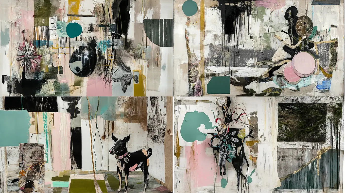 Contemporary Collage of Abstract and Textured Elements - Midjourney sref style