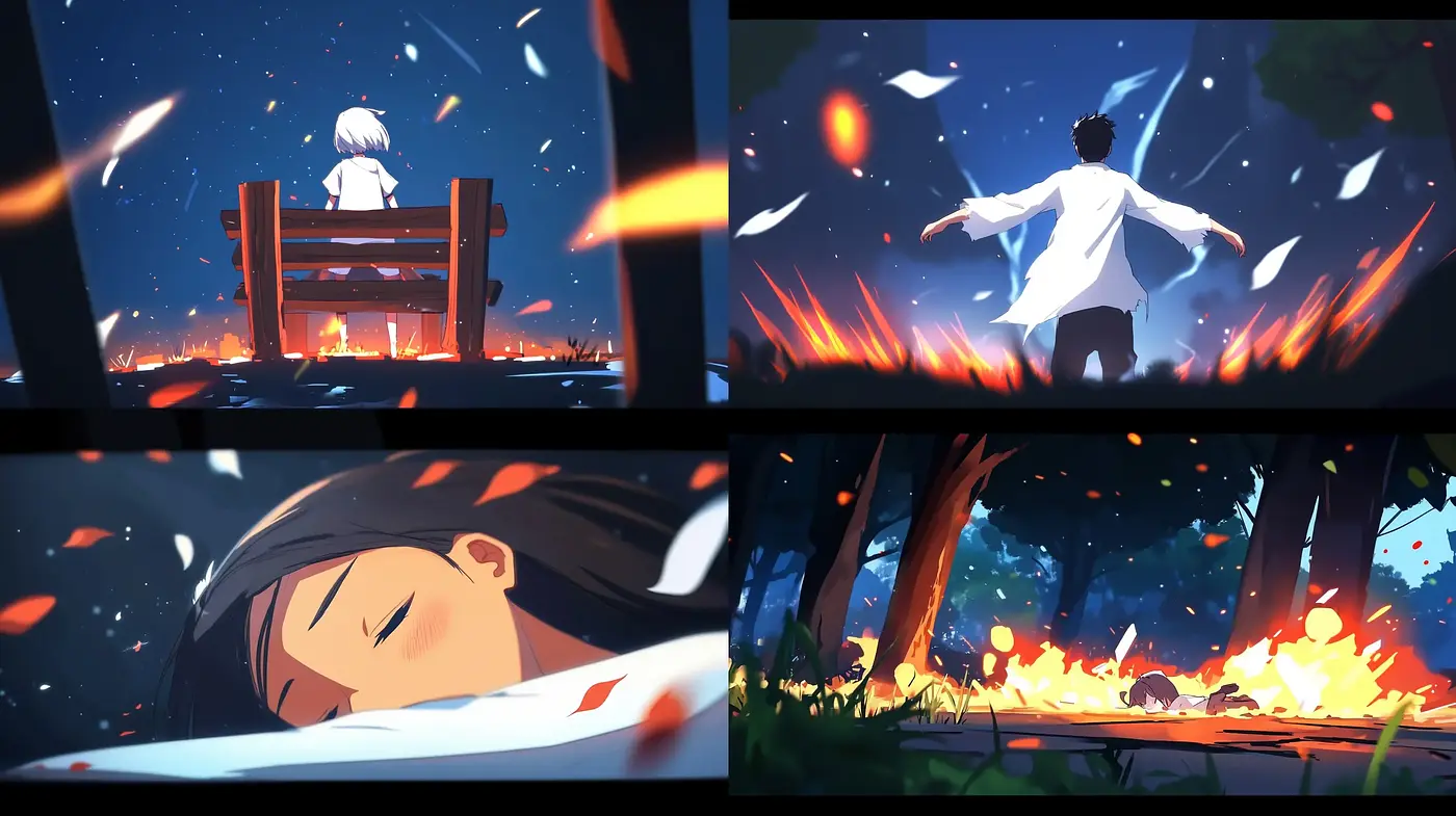 Ethereal Anime-Inspired Luminescent Scenes with Deep Night Blues - Midjourney sref style