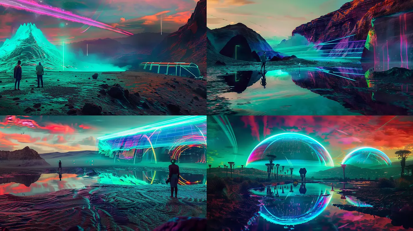 Neon Dystopia: A Synthwave Dreamscape Brimming with Retrofuturistic Ambiance - Midjourney sref style