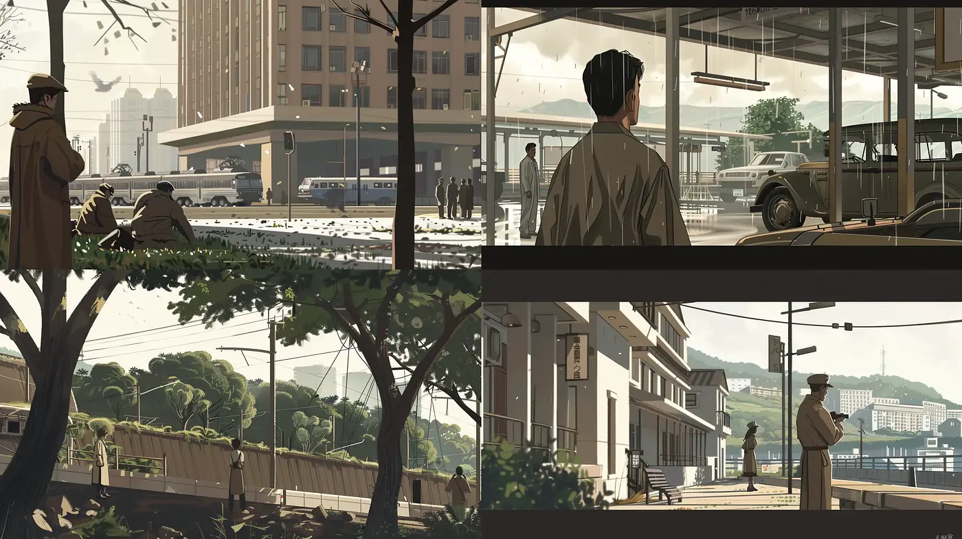 Retro Futuristic Mid-Century Urban Diorama - Midjourney sref style