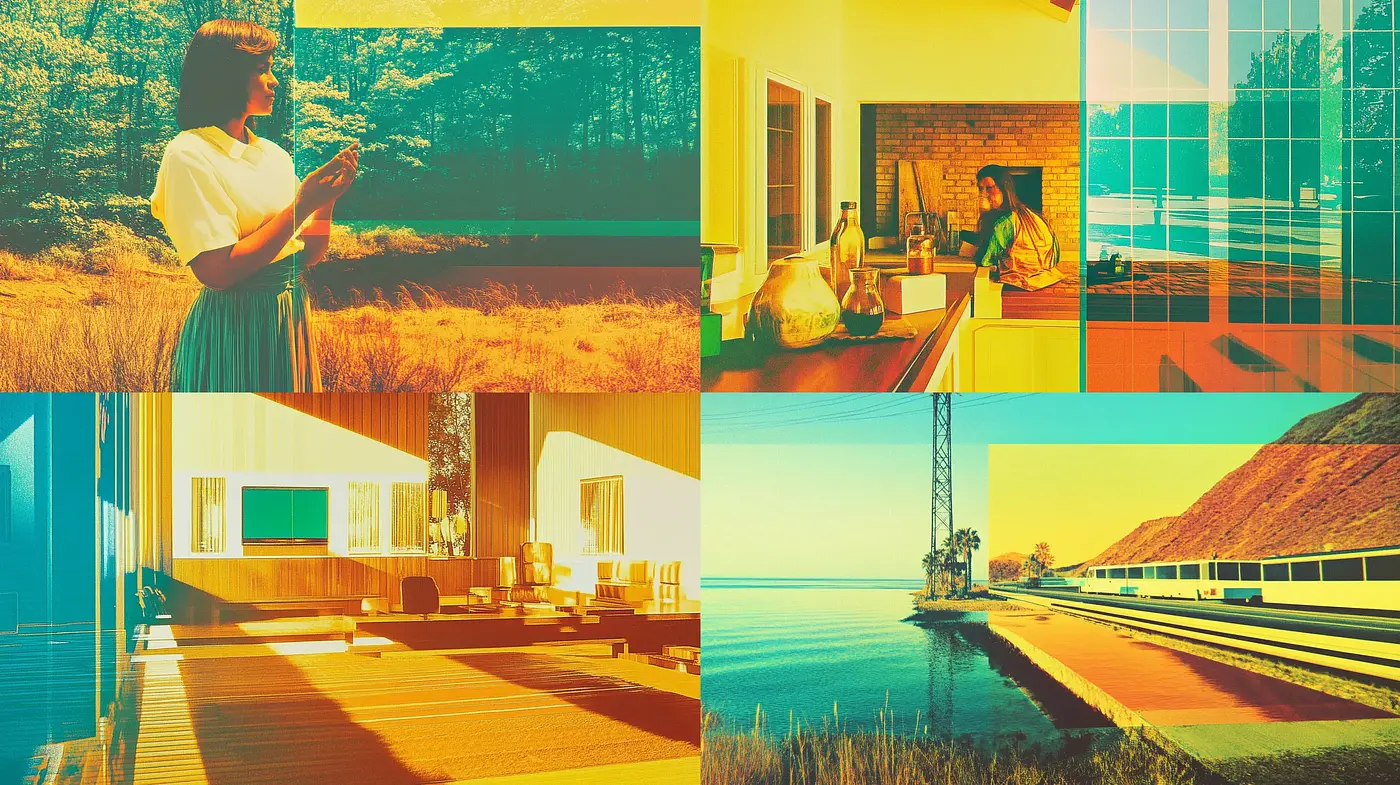 Sunset Hues and Contemporary Moods: A Harmonic Convergence of Chromatic Warmth and Modern Aesthetics - Midjourney sref style