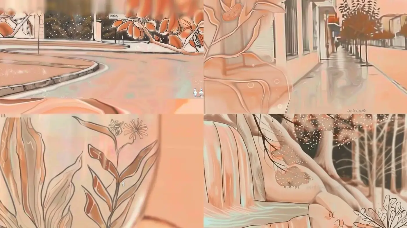 Elegant and serene pastel landscape with floral elements - Midjourney sref style
