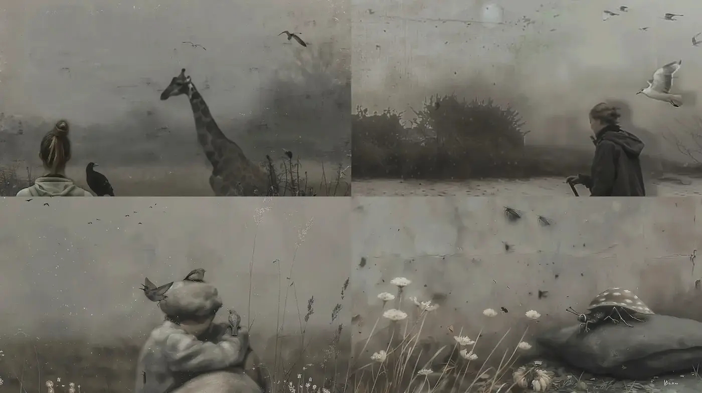 Ethereal and Poignant Scenes with Nature and Solitude - Midjourney sref style