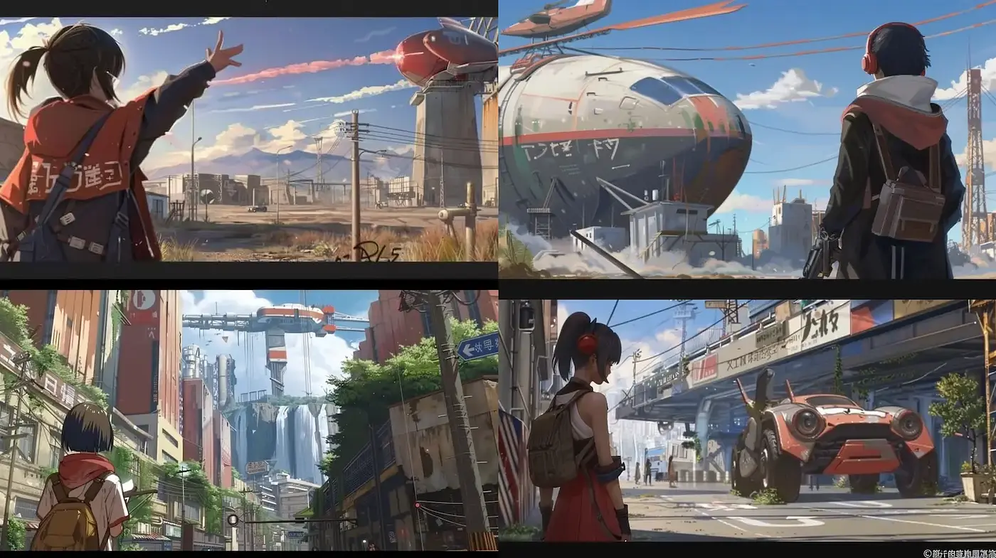 Futuristic Urban Landscapes with a Blend of Nostalgia - Midjourney sref style