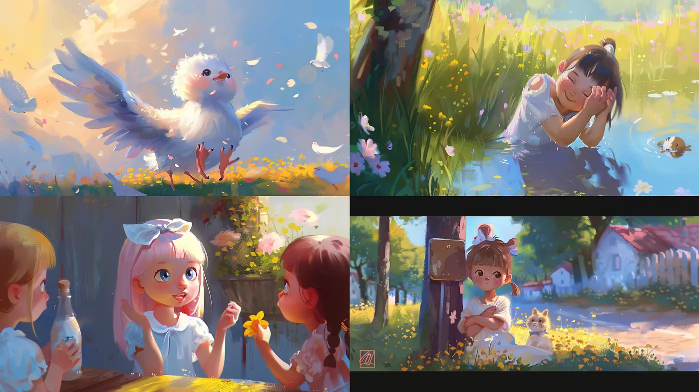 Luminous Serenity: A Harmonious Blend of Warm Hues and Soft Textures in Digital Brushwork - Midjourney sref style