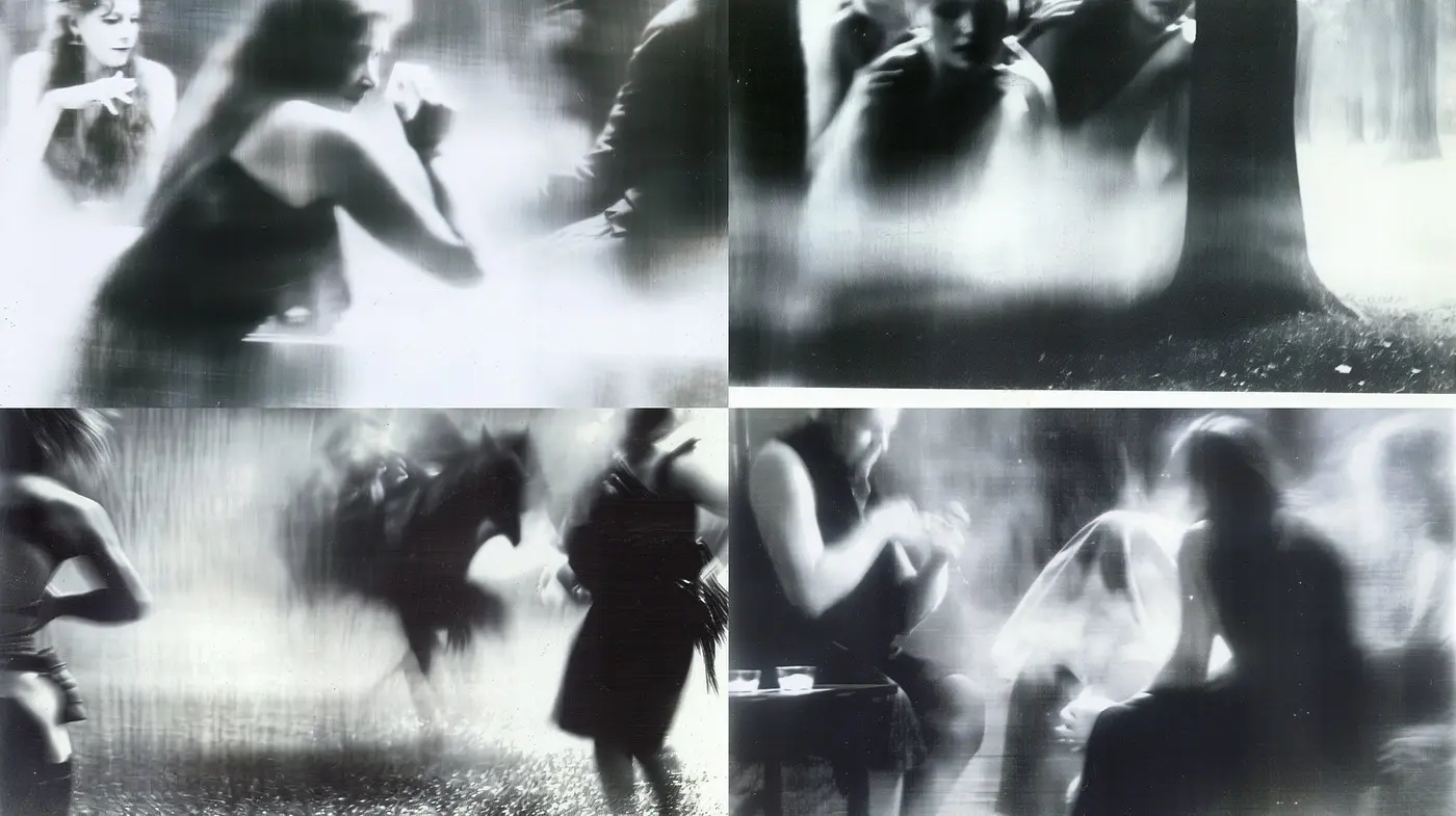 Ethereal Monochromatic Whispers: A Homage to Motion and Memory in Greyscale - Midjourney sref style