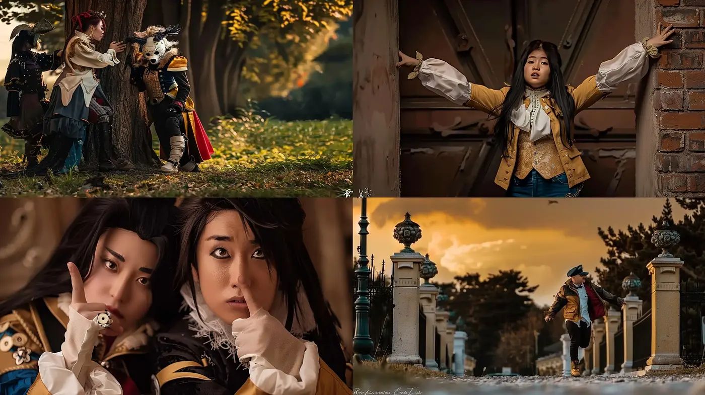 Cinematic Autumnal Fantasy with Diverse Character Encounters - Midjourney sref style