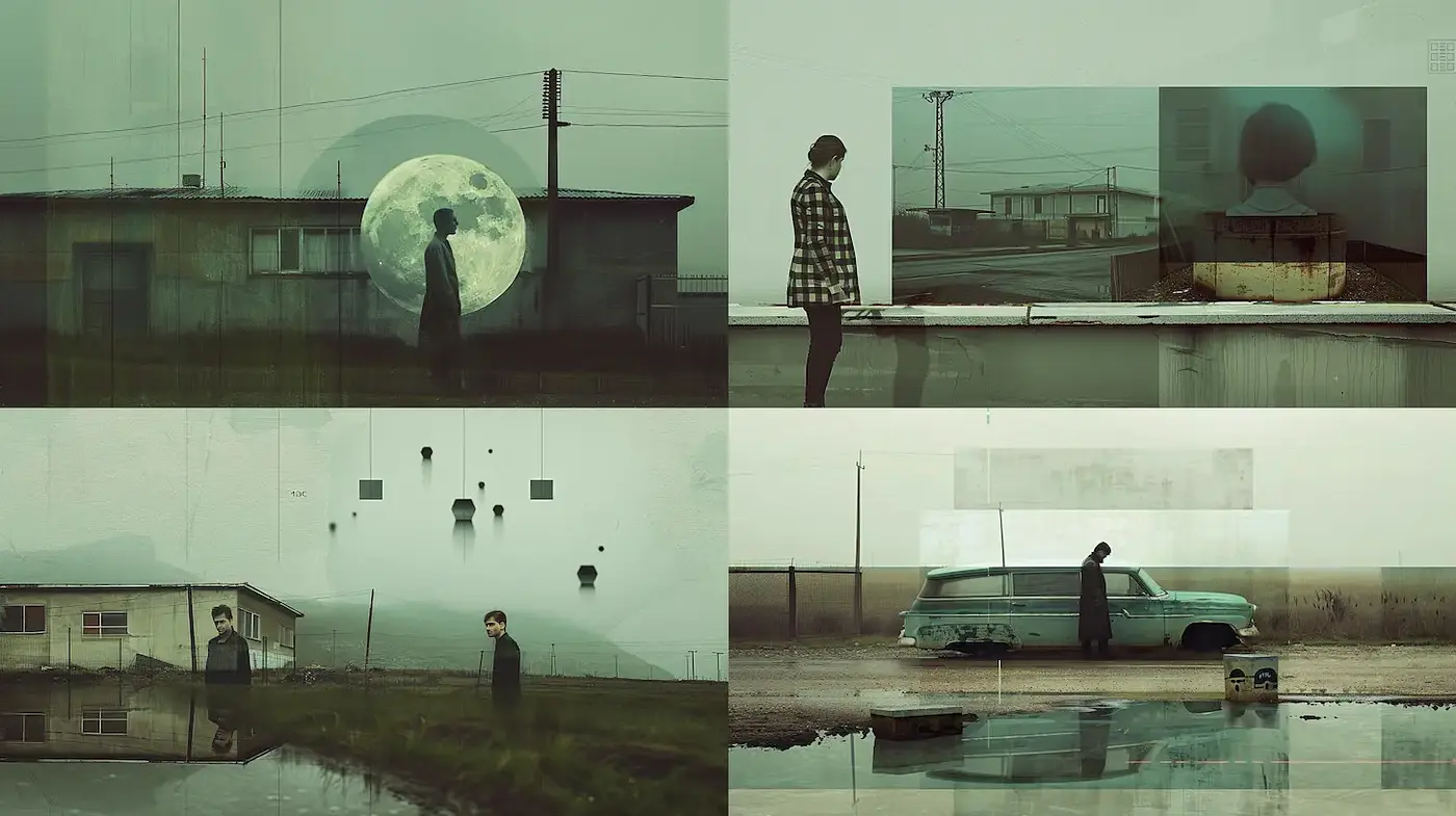 Hauntingly Atmospheric Surrealism with a Cinematic Edge - Midjourney sref style