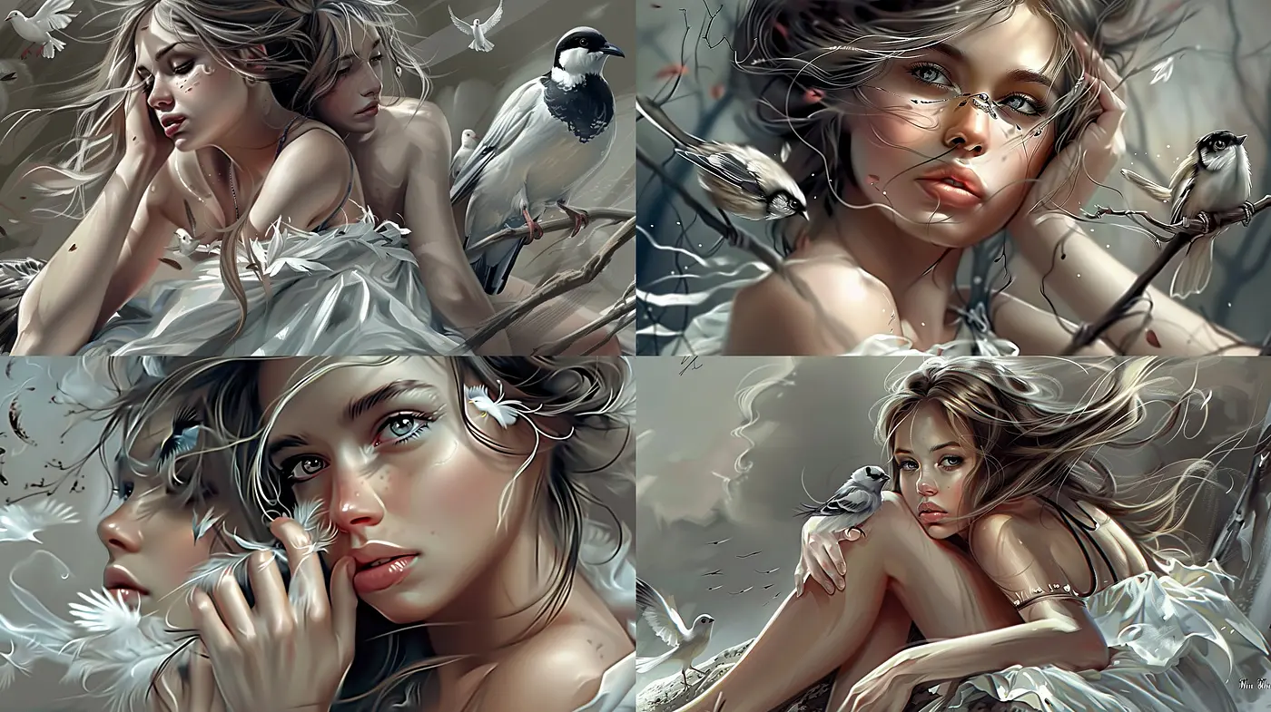 Ethereal Brushwork and Serene Palette: A Dreamlike Synthesis of Soft Tones and Delicate Textures - Midjourney sref style