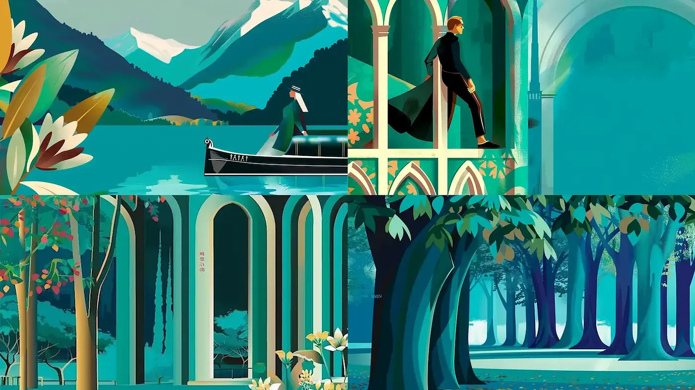 Vibrant Modern Fantasy Landscapes with a Distinctive Artistic Flair - Midjourney sref style