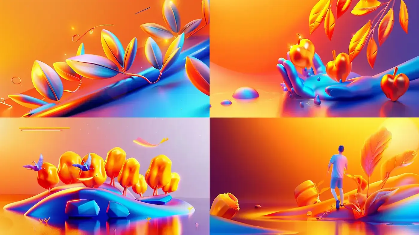 Surreal Chromatic Dreamscape: A Fusion of Vivid Colors and Fluid Dynamics - Midjourney sref style