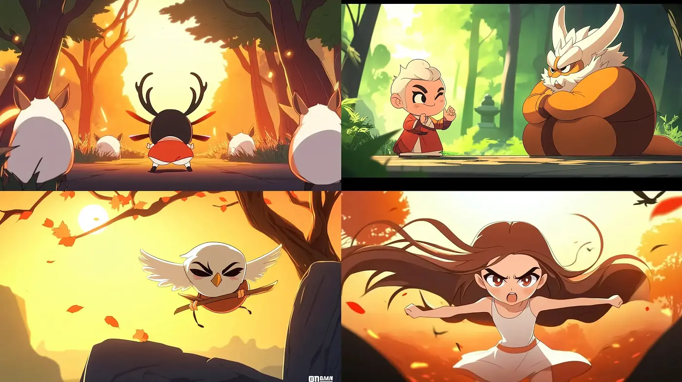 Enchanted Autumn Tales - Animation Style Fusion - Midjourney sref style