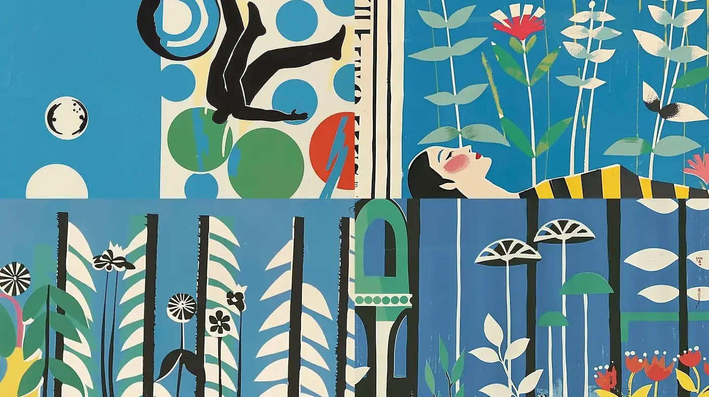 Vibrant Contemporary Floral Illustration with Whimsical Air - Midjourney sref style