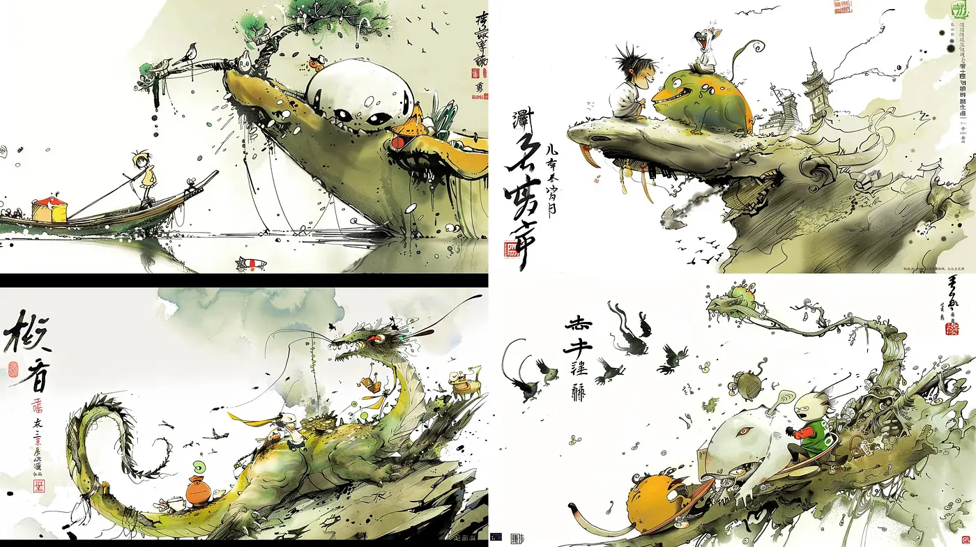 Ethereal Brushwork Harmony: A Consistent Symphony of Whimsical Shades and Tender Textures - Midjourney sref style