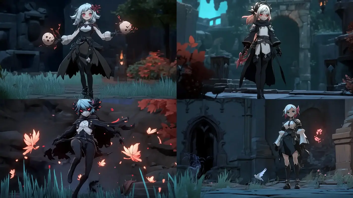 Ethereal Midnight Reverie: A Synthesis of Gothic Elegance and Anime Grace - Midjourney sref style
