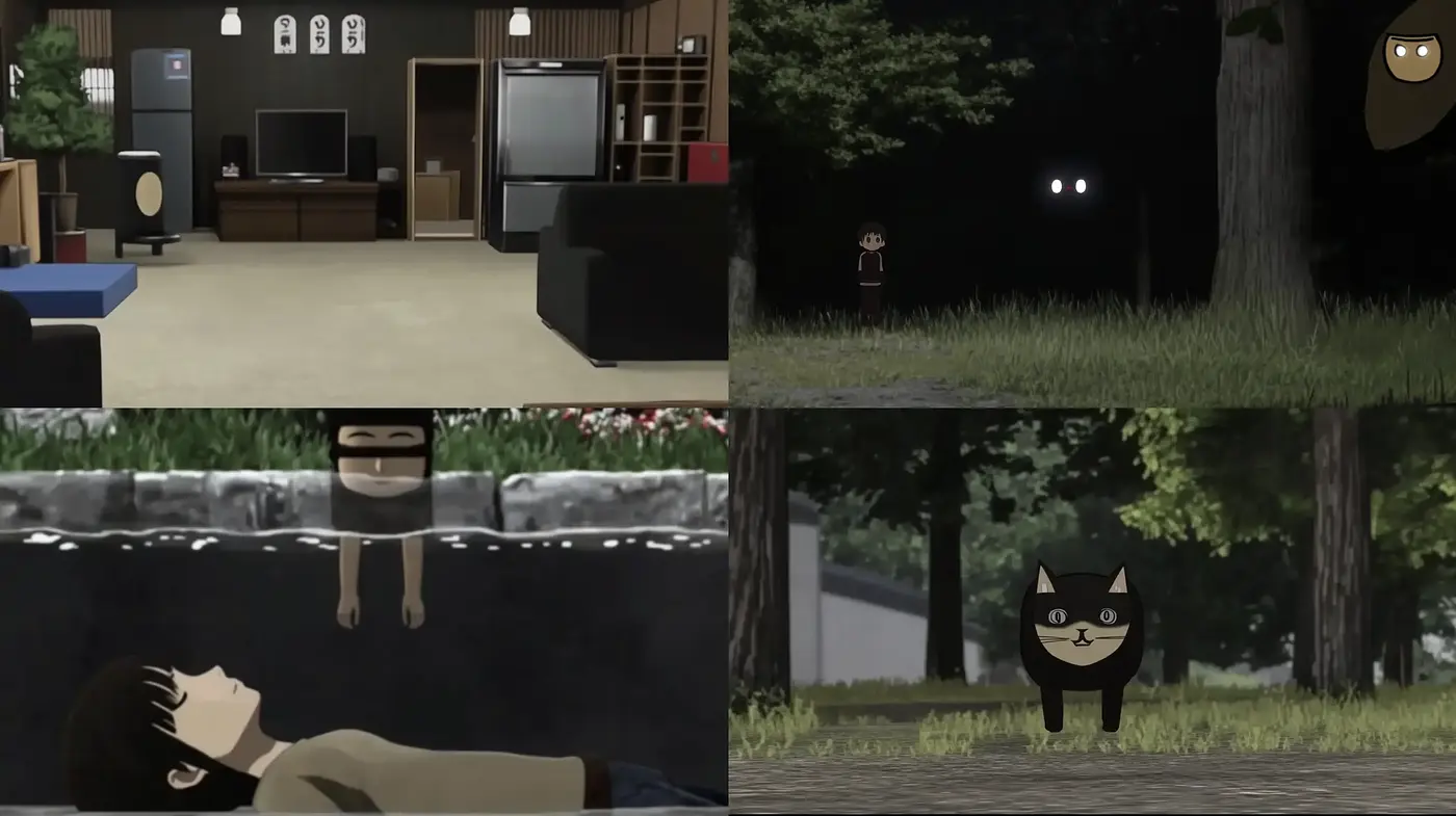 Whimsical Shadows and Shapes: A Crossroad of Modern Anime and Storybook Illustrations - Midjourney sref style