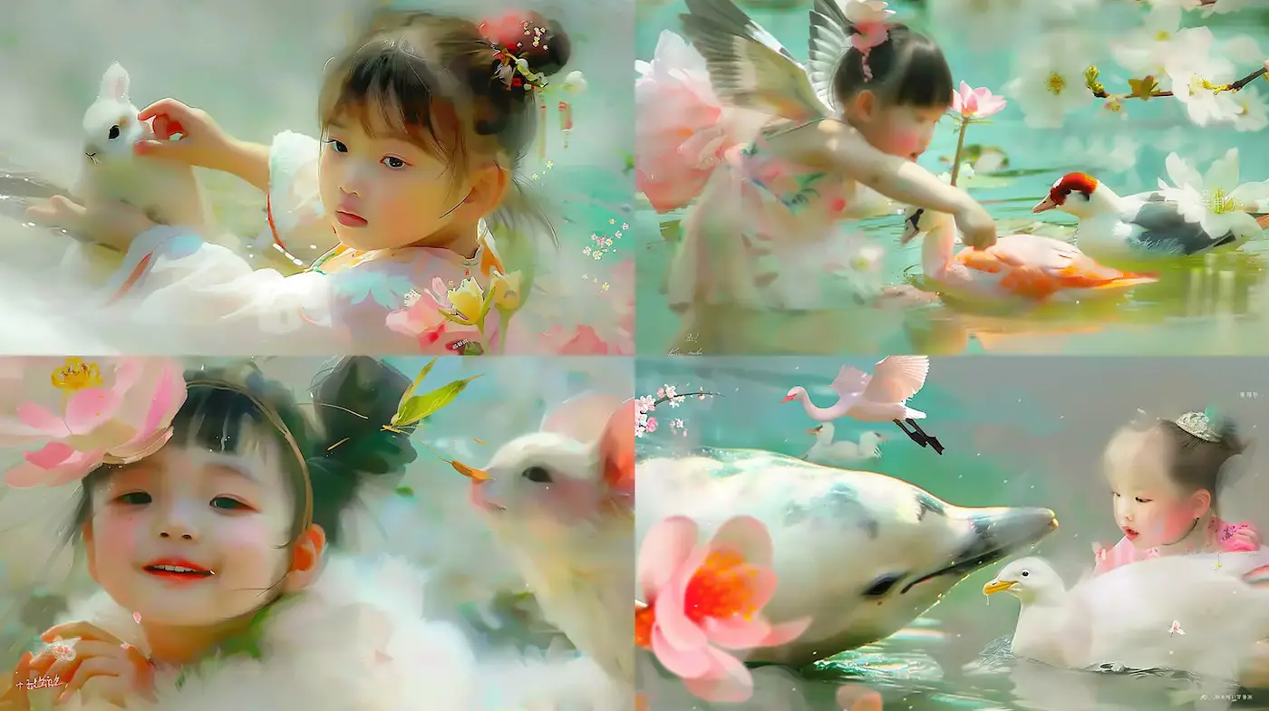 Whimsical Dreamscape with Ethereal Aesthetics and Floral Motifs - Midjourney sref style