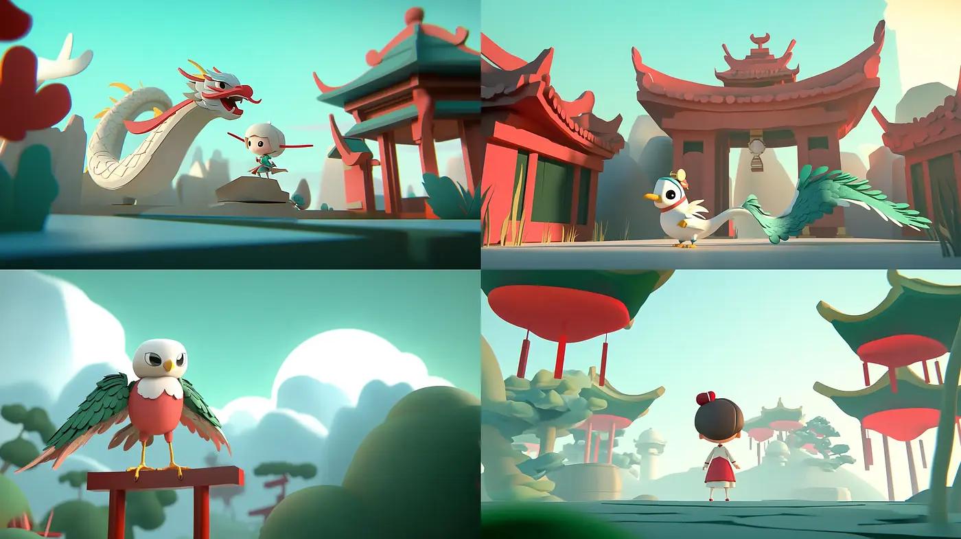 Harmonious East Asian-Inspired Animated Vistas - Midjourney sref style