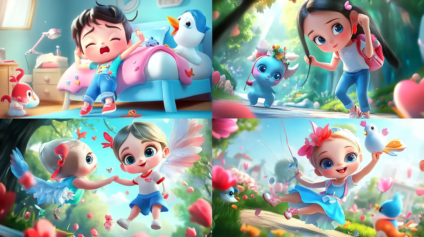 Whimsical Enchantment: A Dreamy Dive into Lighthearted Animation - Midjourney sref style