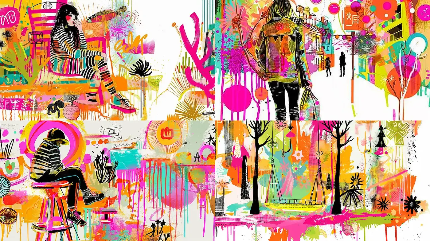 Vibrant and Playful Urban Expressionism - Midjourney sref style