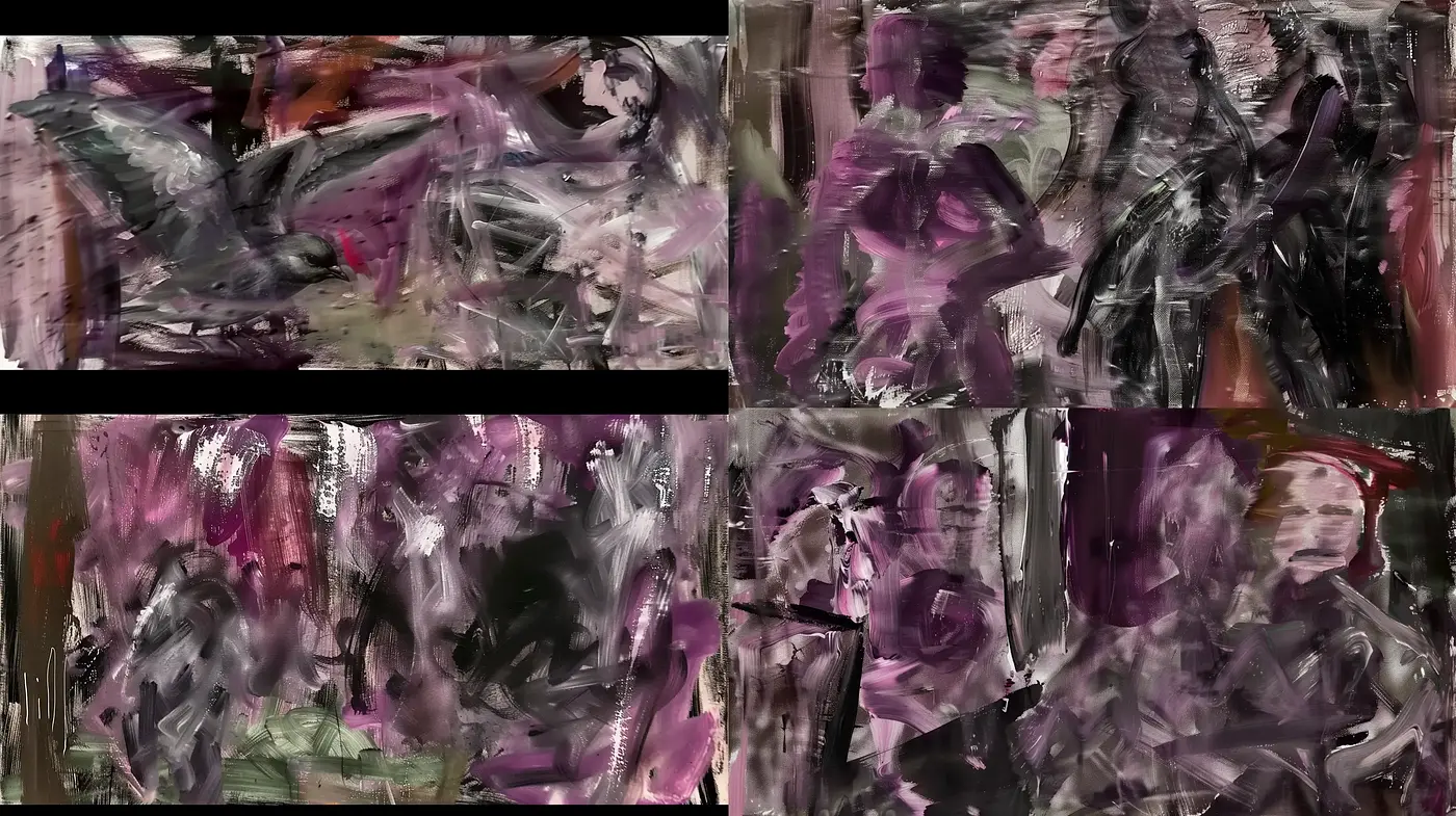 Abstract Expressive Brushwork in a Muted Palette - Midjourney sref style