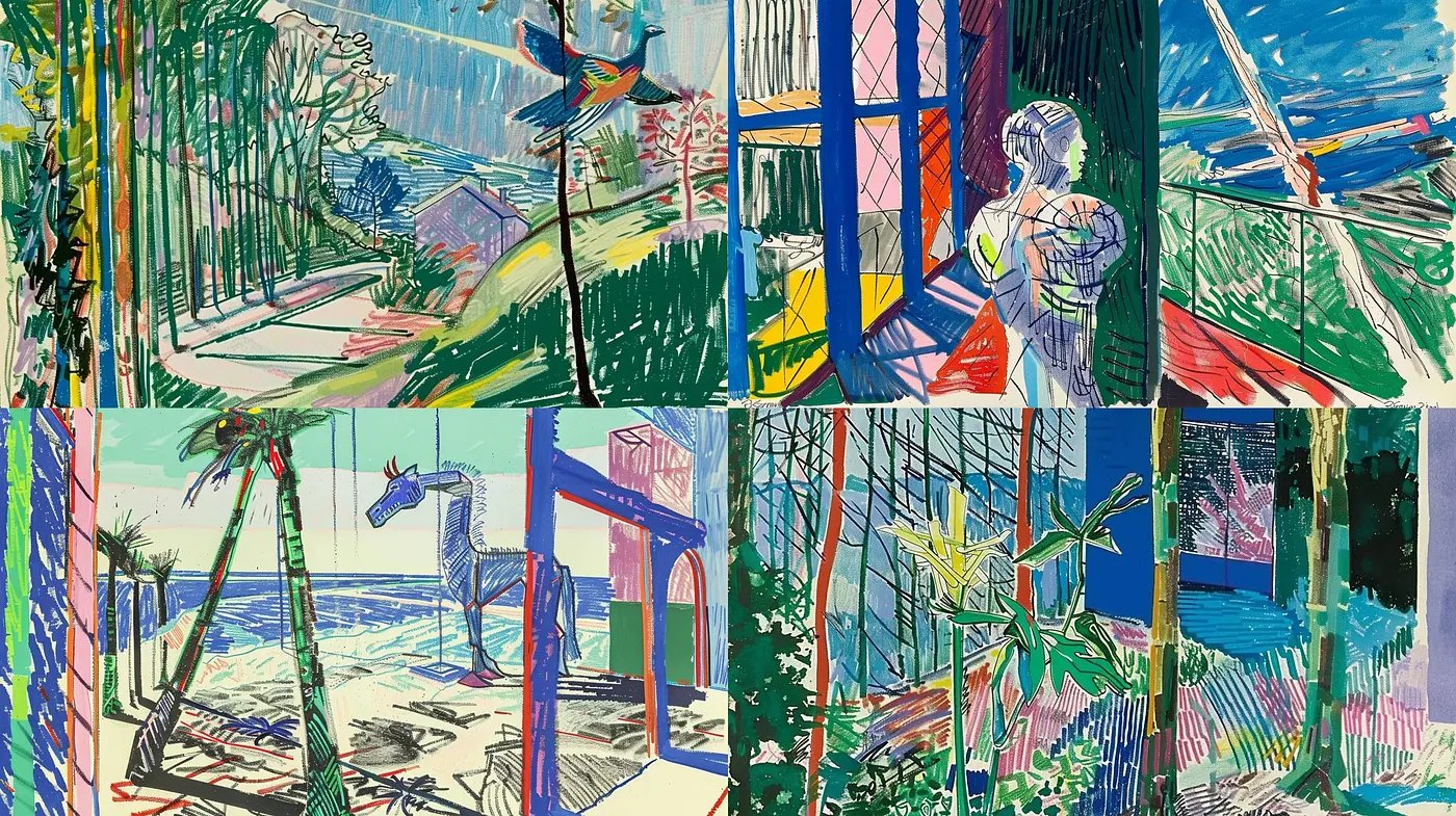 Vibrant Fauvist Fusion: A Contemporary Homage to Expressive Color and Spontaneous Brushwork - Midjourney sref style