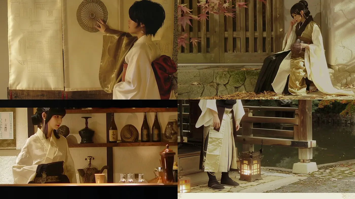 Harmonious Serenity in Cinematic Edo Period: A Study in Muted Opulence and Poetic Stillness - Midjourney sref style
