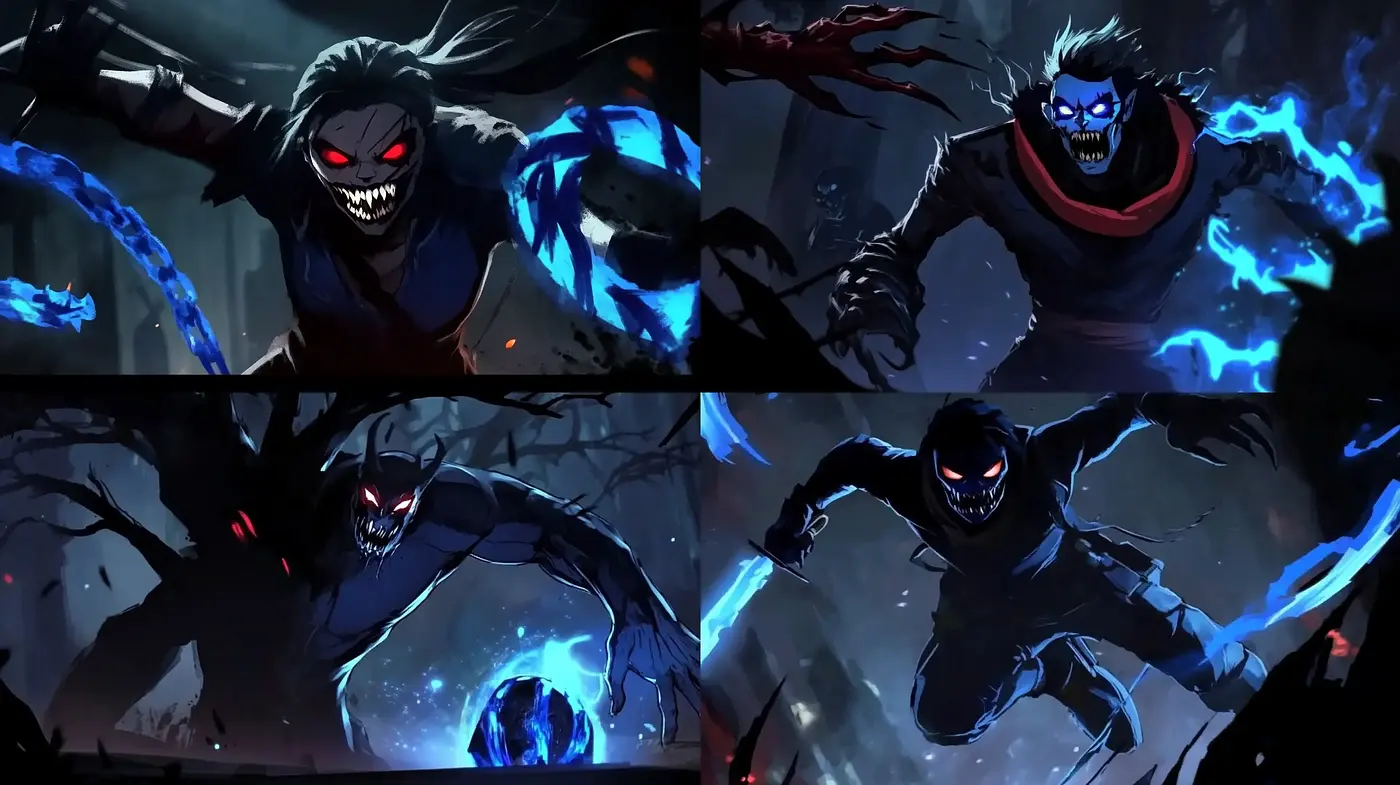 Dynamic Nocturnal Vigor: An Exploration of Intense Anime-Inspired Action - Midjourney sref style