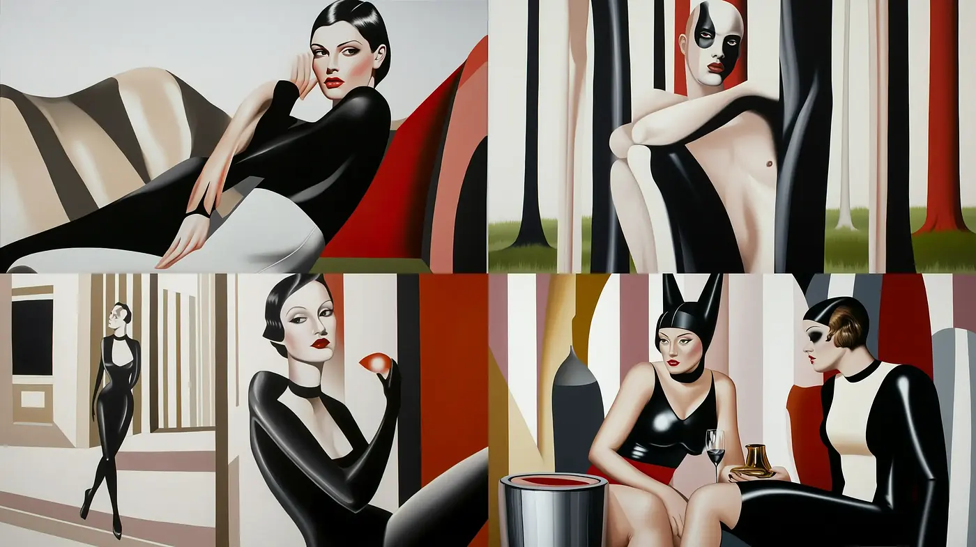 Sleek and Stylized Modernist Portraiture - Midjourney sref style