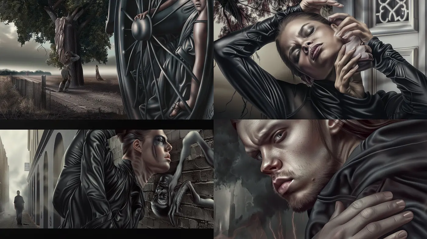 Ethereal Monochrome Dreamscape: A Stylistic Fusion of Hyper-Realism and Surrealist Overtones - Midjourney sref style