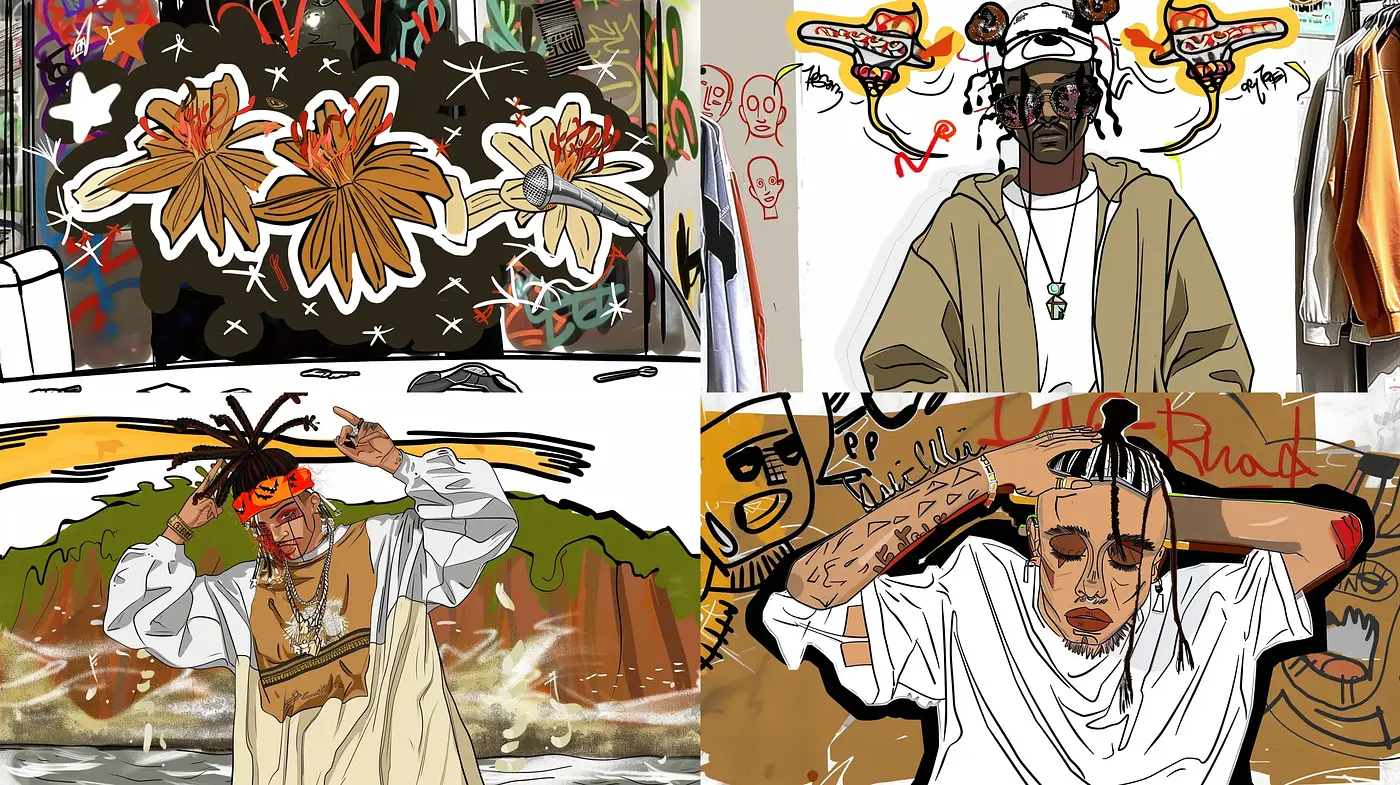 Eclectic Urban Expressionism with Graphic Novel Overtones - Midjourney sref style