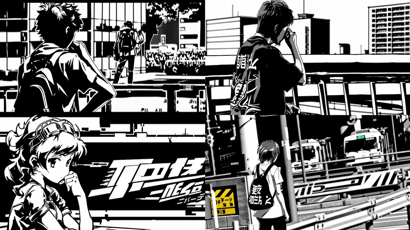 Dynamic Urban Scenes with a Monochromatic Aesthetic - Midjourney sref style
