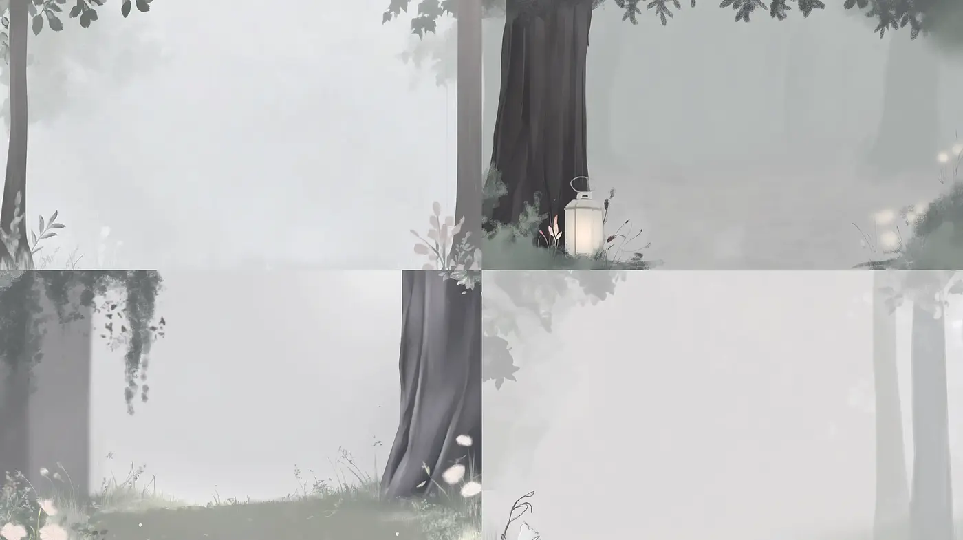 Ethereal Misty Forest Dreamscapes with Soothing Monochrome Palette - Midjourney sref style