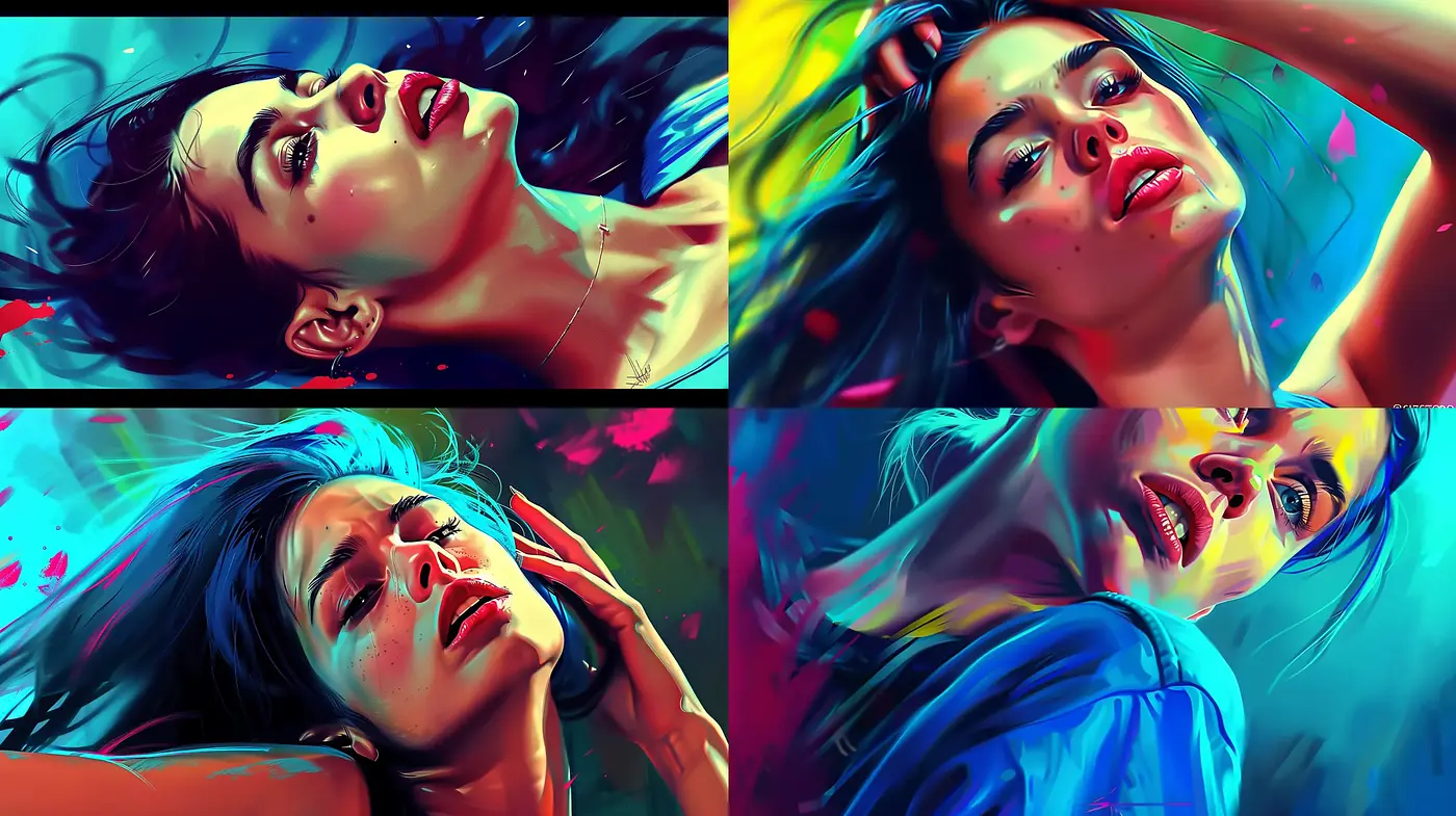 Vibrant Expressionist Portraiture with Neon Overtones - Midjourney sref style