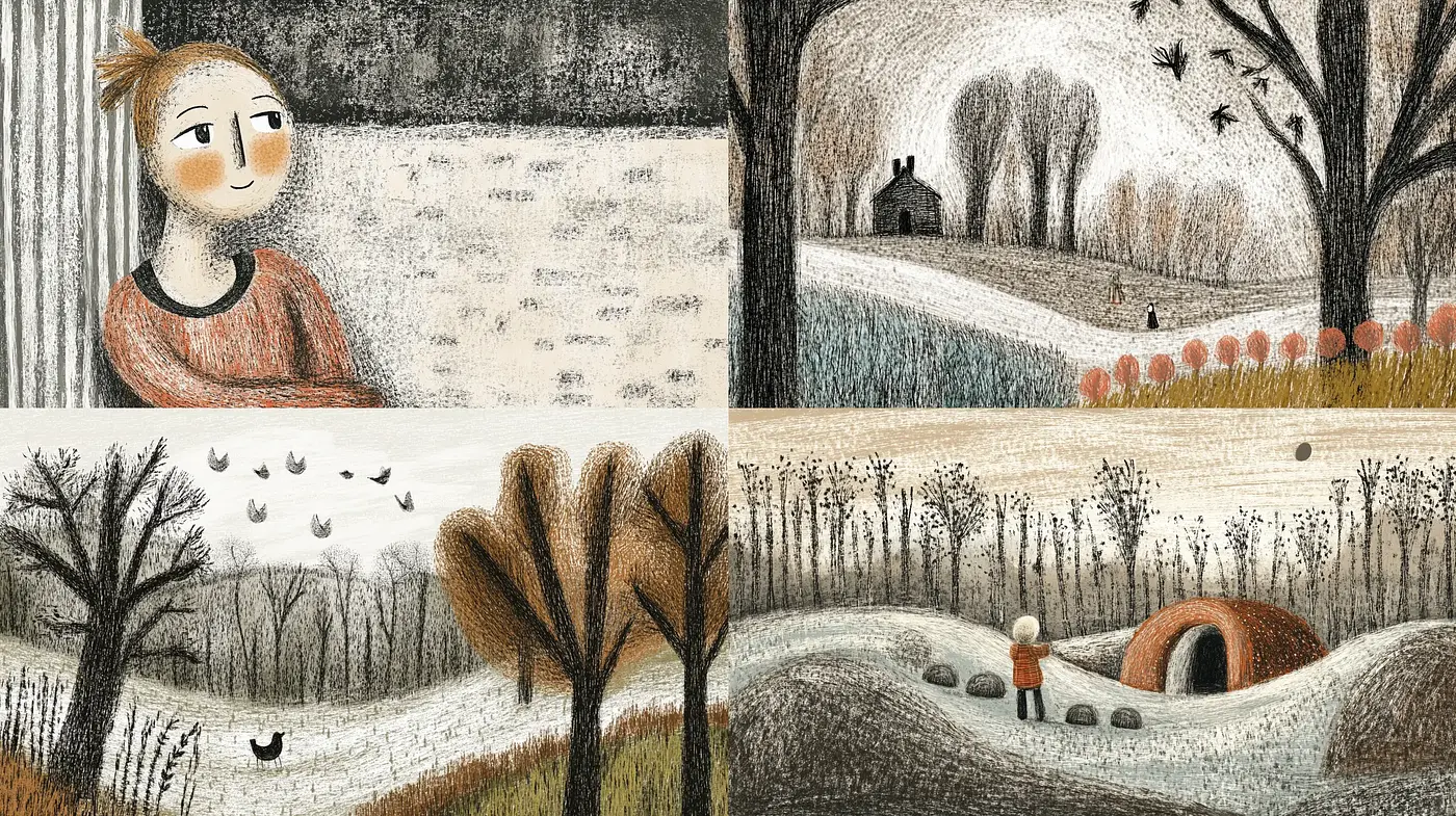 Rustic Textured Folk Art with Consistent Palettes and Moods - Midjourney sref style