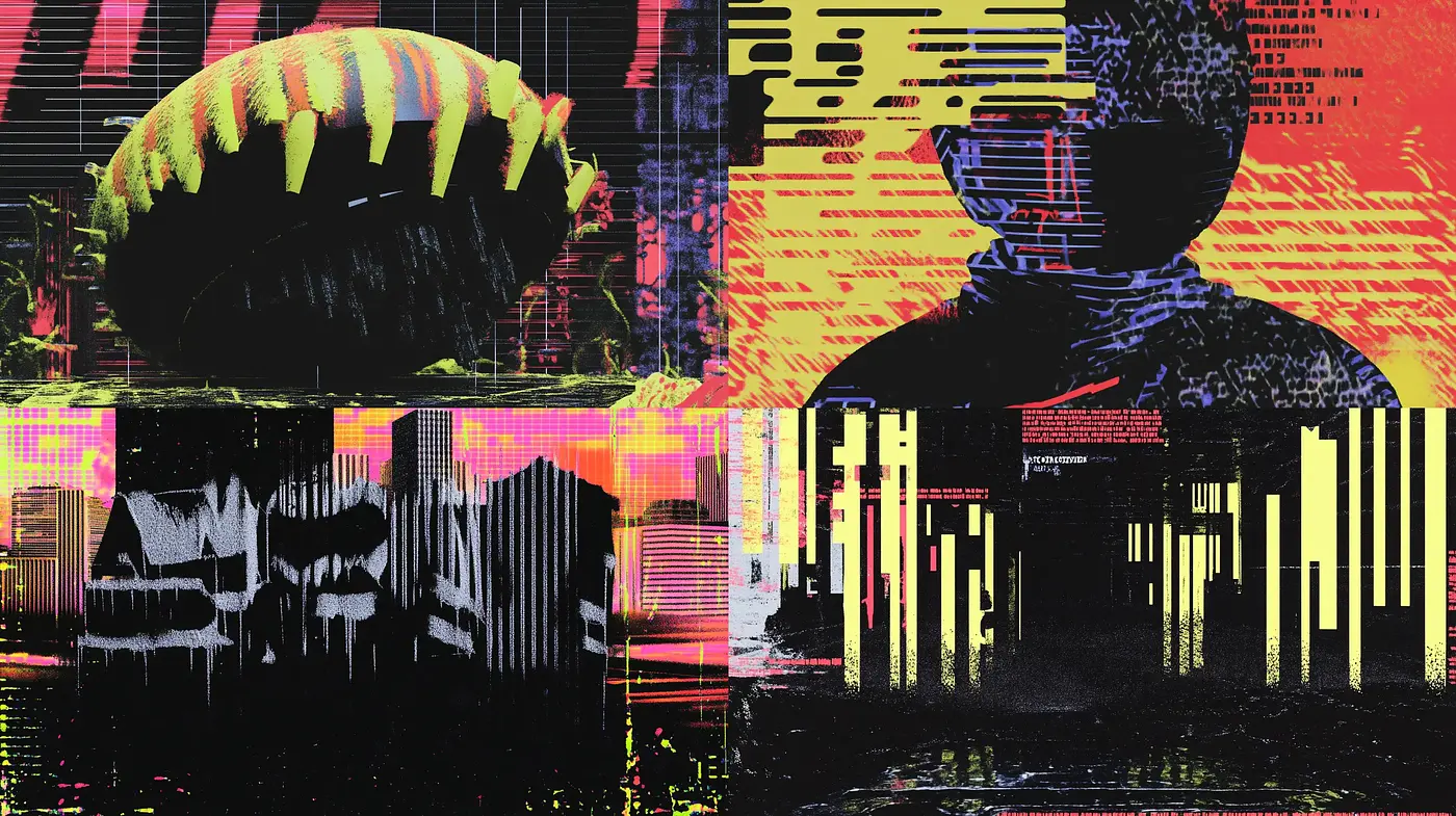 Synthesized Retrofuturistic Glitch Artwork - Midjourney sref style