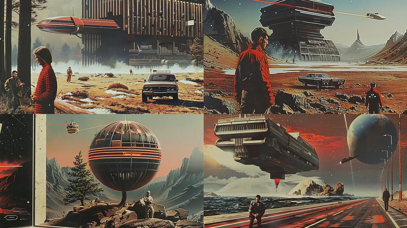 Retrofuturistic Reverie: A Harmonious Blend of Past and Future Aesthetics - Midjourney sref style