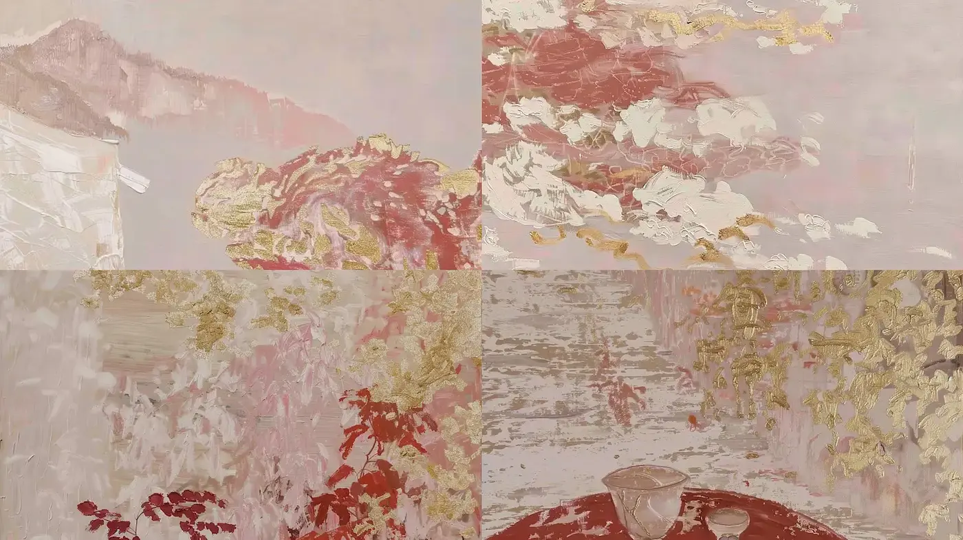 Soft, abstract expressionism with a touch of elegance - Midjourney sref style