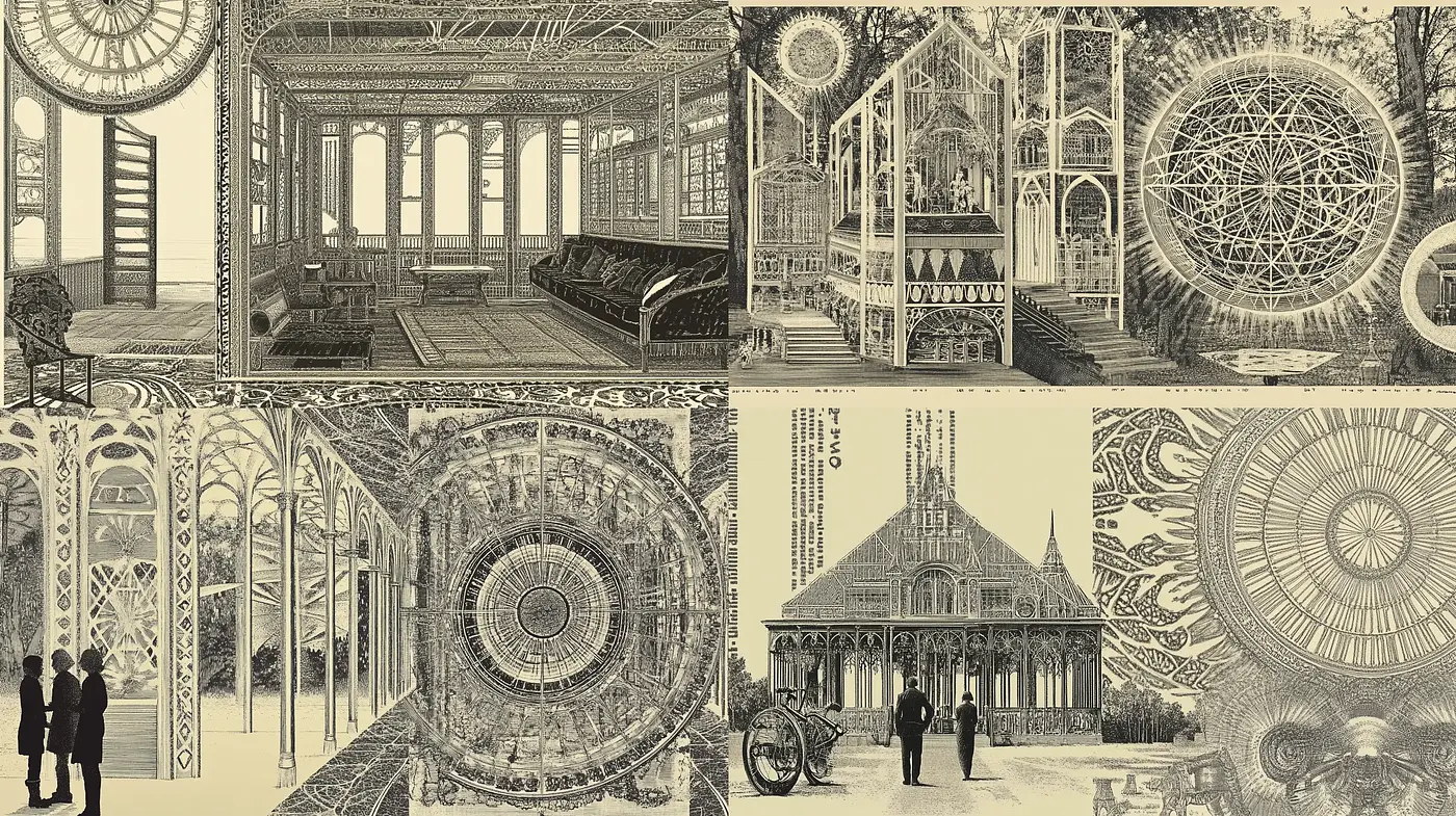 Intricate Sepia-Toned Engineering Elegance - Midjourney sref style