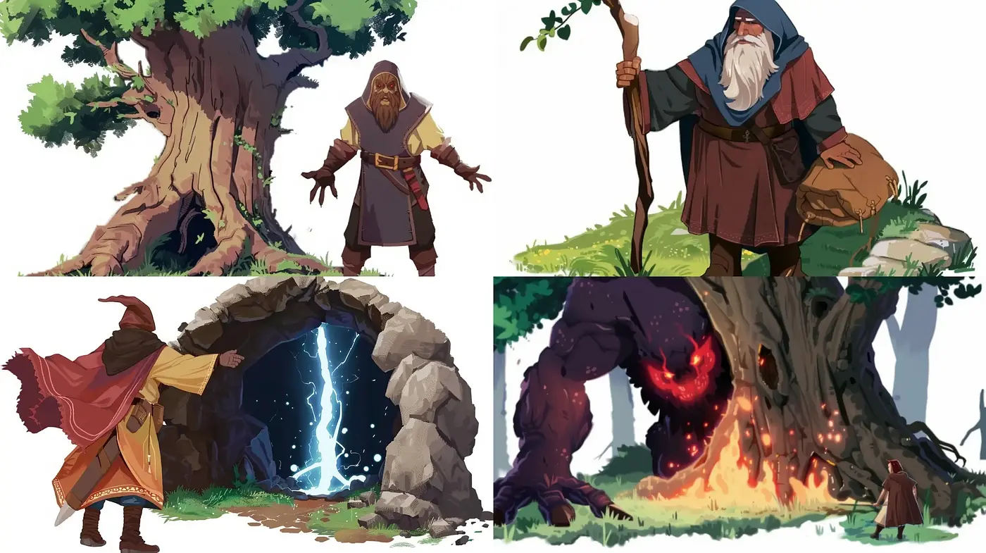 Enchanted Realms: Vivid and Stylized Fantasy Artwork Consistency - Midjourney sref style