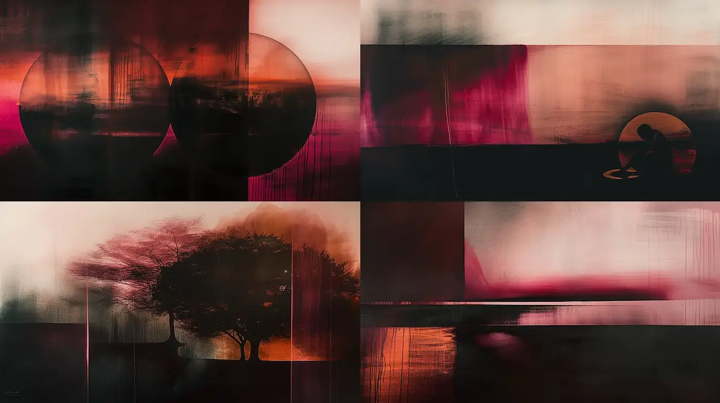 Emotional Abstract Landscapes with a Touch of Surrealism - Midjourney sref style