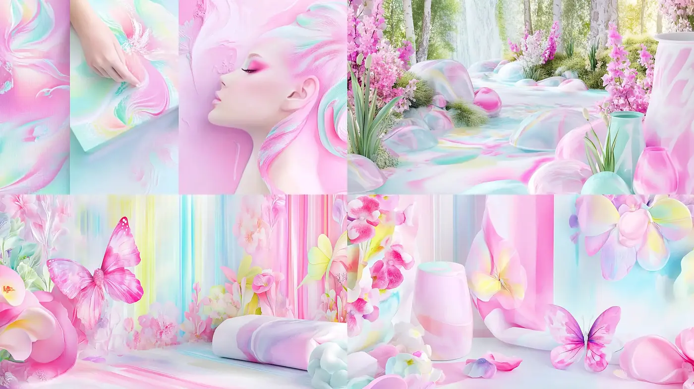 Pastel Dreamscape: A Serene Medley of Ethereal Softness - Midjourney sref style