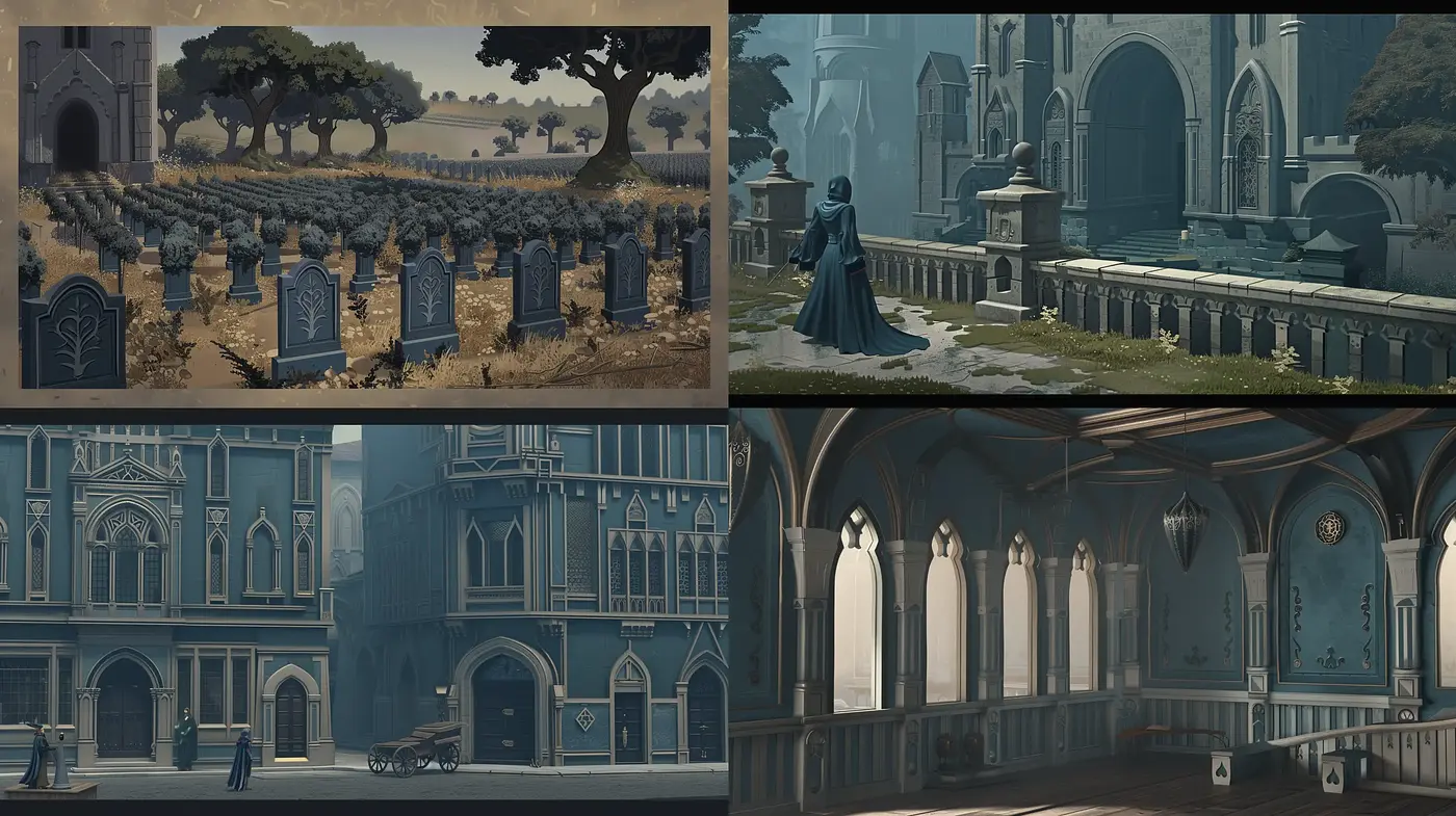 Ethereal Neo-Gothic Serenity - Midjourney sref style