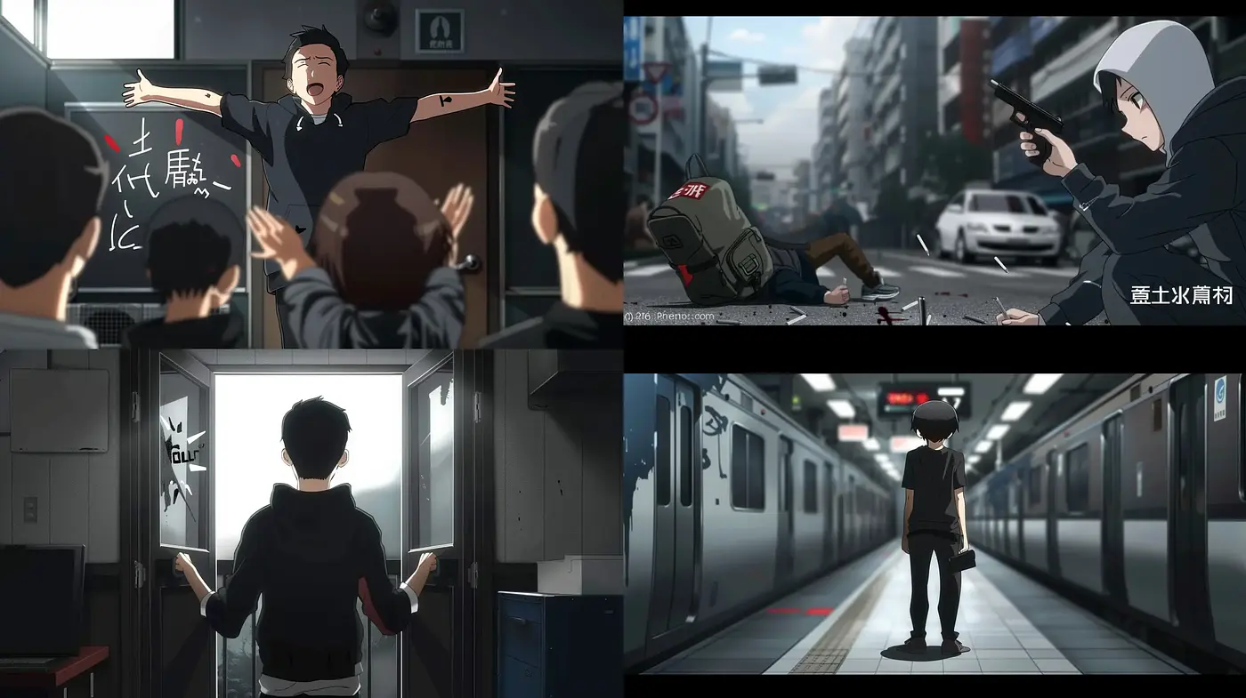 Urban Anime-Inspired Cinematic Frames with a Muted Color Scheme - Midjourney sref style