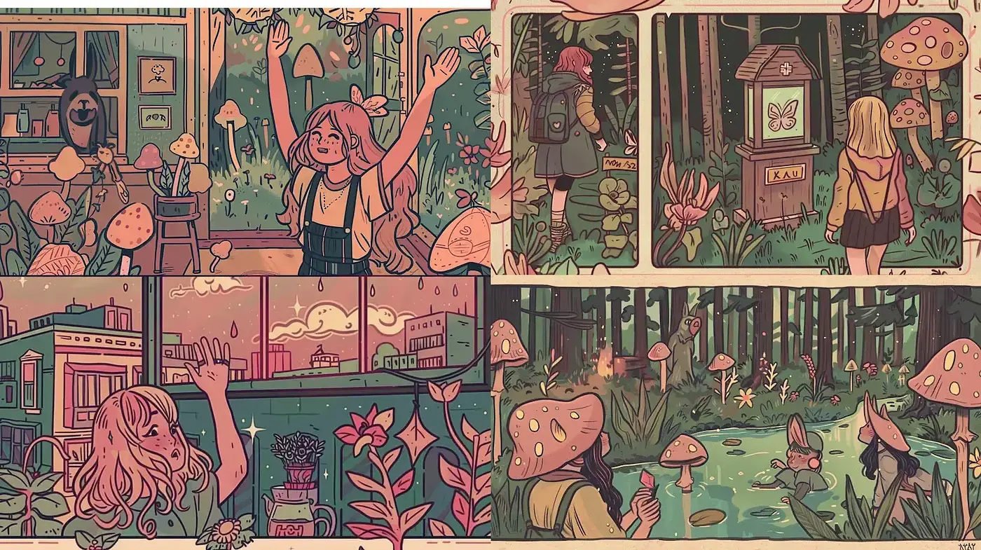 Whimsical and Vibrant Illustrations with a Fairy-Tale Atmosphere - Midjourney sref style