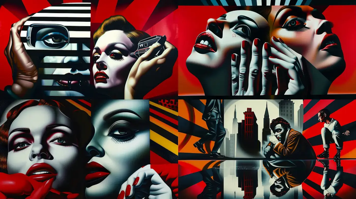 Vibrant and Dramatic Pop Art with Retro Influences - Midjourney sref style